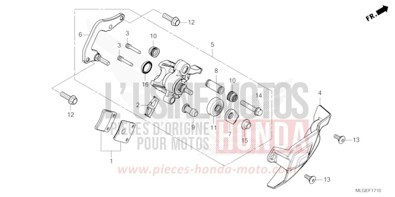 MACHOIRE DE FREIN DE PARKING de Africa Twin DCT GRAND PRIX RED (R380B) 2023